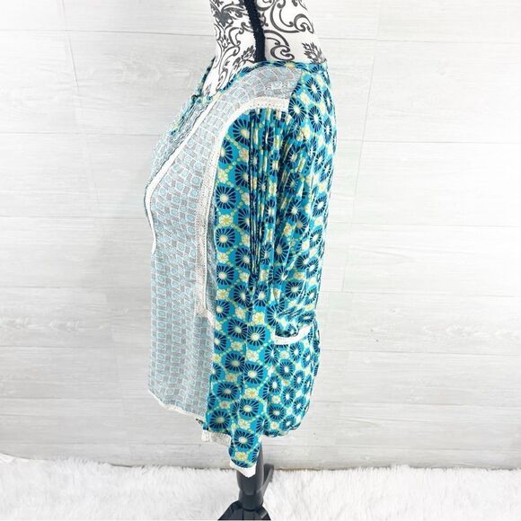 Matilda Jane Kaleidoscope Daisy Floral Keyhole Peasant Top - Picture 6 of 7